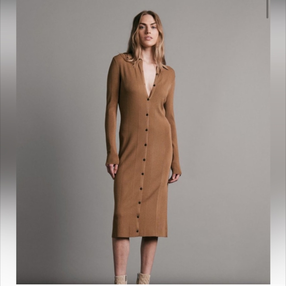 rag & bone Long Sleeve Tan Dress